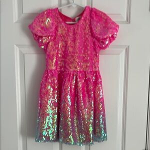 Sparkling Pink and Blue Sequin Dress
